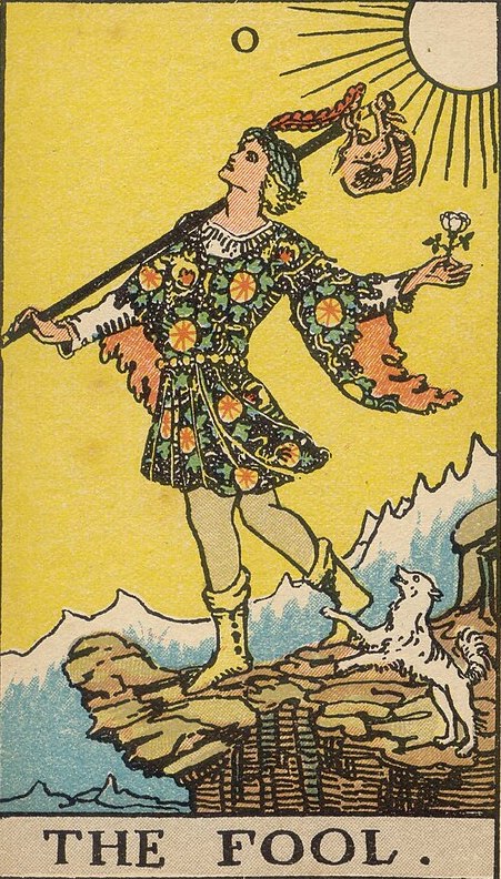Lá The Fool (Gã Khờ) trong bộ Rider–Waite–Smith 1909