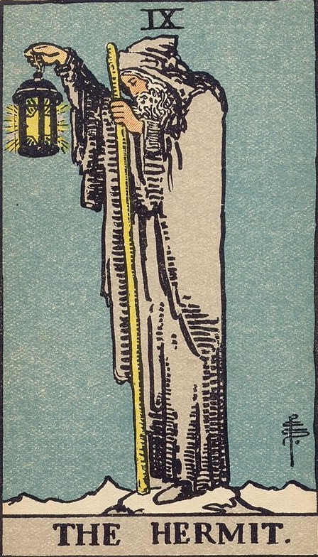 Lá The Hermit (Ẩn Sĩ) trong bộ Rider–Waite–Smith 1909