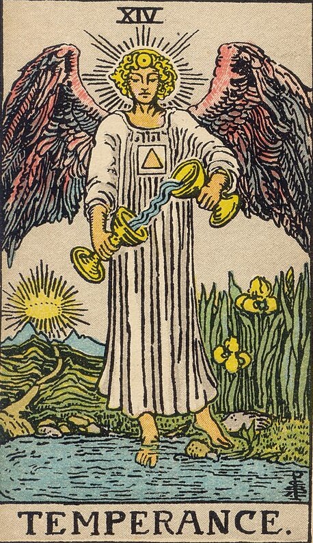 Lá Temperance (Điều Độ) trong bộ Rider–Waite–Smith 1909