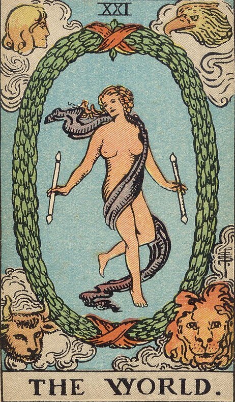 Lá The World (Thế Giới) trong bộ Rider–Waite–Smith 1909