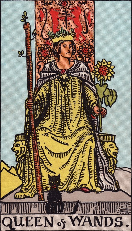 Lá Queen of Wands (Nữ Chủ Gậy) trong bộ Rider–Waite–Smith 1909