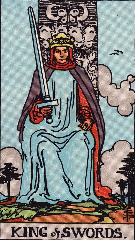 Lá King of Swords (Quân Vương Kiếm) trong bộ Rider–Waite–Smith 1909