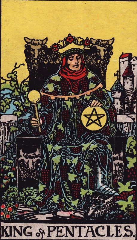 Lá King of Pentacles (Quân Vương Tiền) trong bộ Rider–Waite–Smith 1909