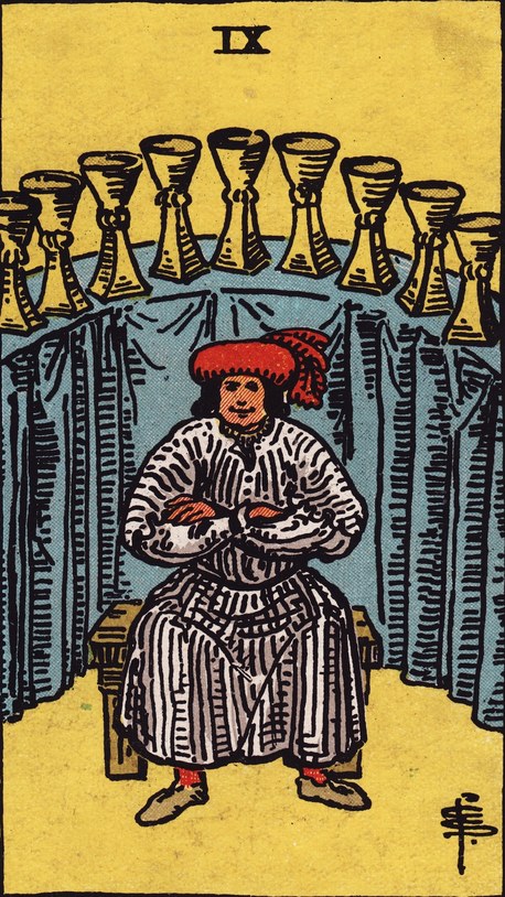 Lá Nine of Cups (Chín Cốc) ngược