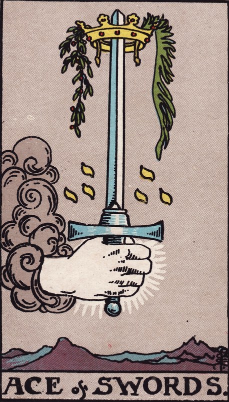 Lá Ace of Swords (Ách Kiếm) trong bộ Rider–Waite–Smith 1909